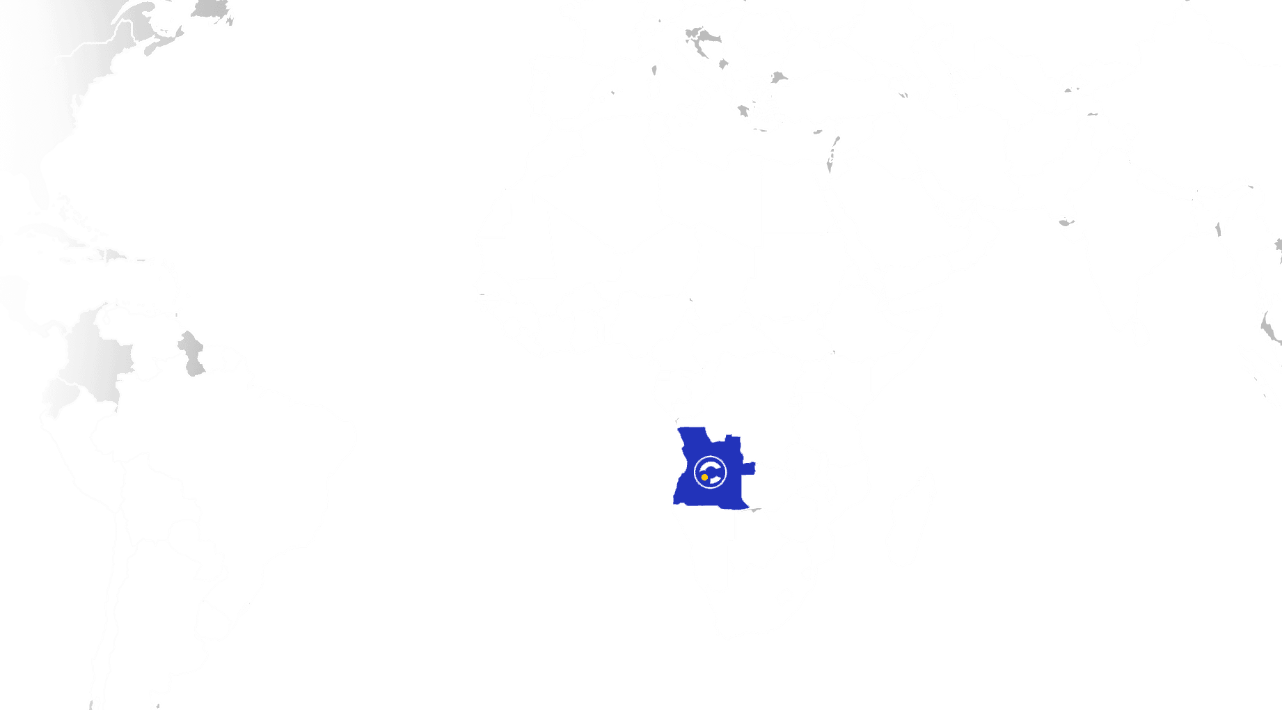 Mapa mundi com Angola em destaque - Conviktus