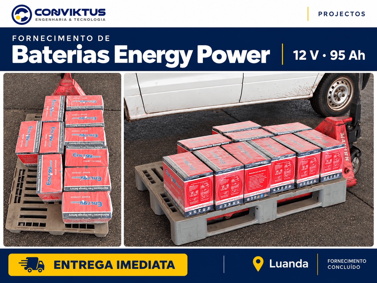 Fornecimento de Baterias Energy Power — 12 V · 95 Ah